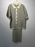STRICK SET “CREME BLACK” stripes • 80% Viscose ; 20% Poly