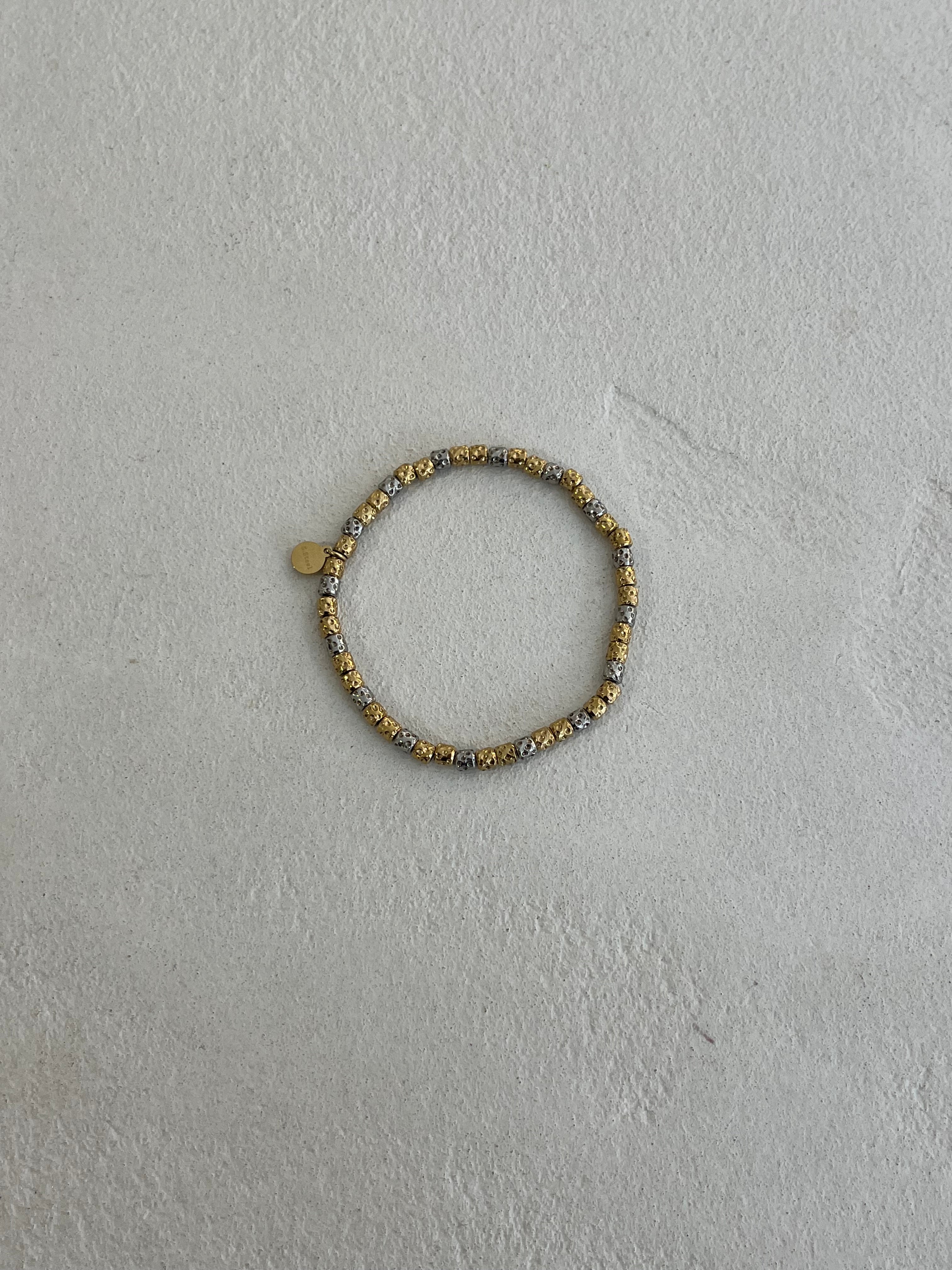 ARMBAND “NUGGETS” gold silver • steel