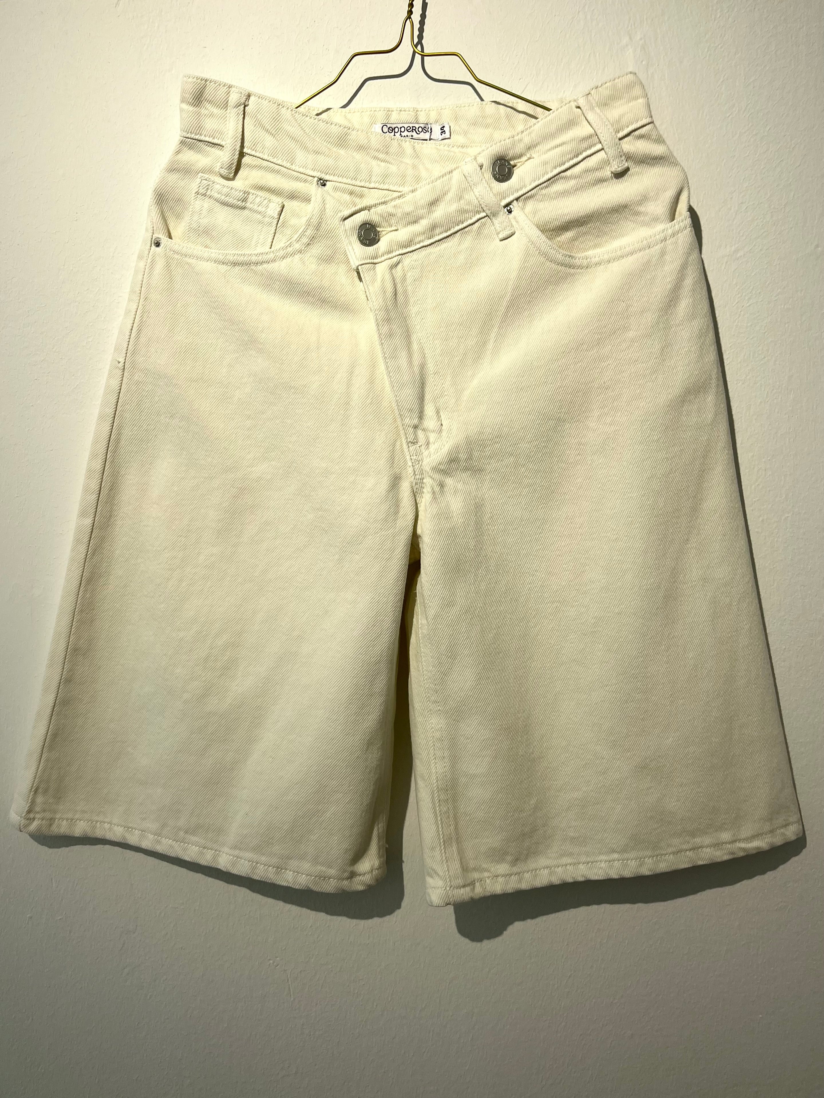 DENIM BERMUDA OFF WHITE • 100% Cotton