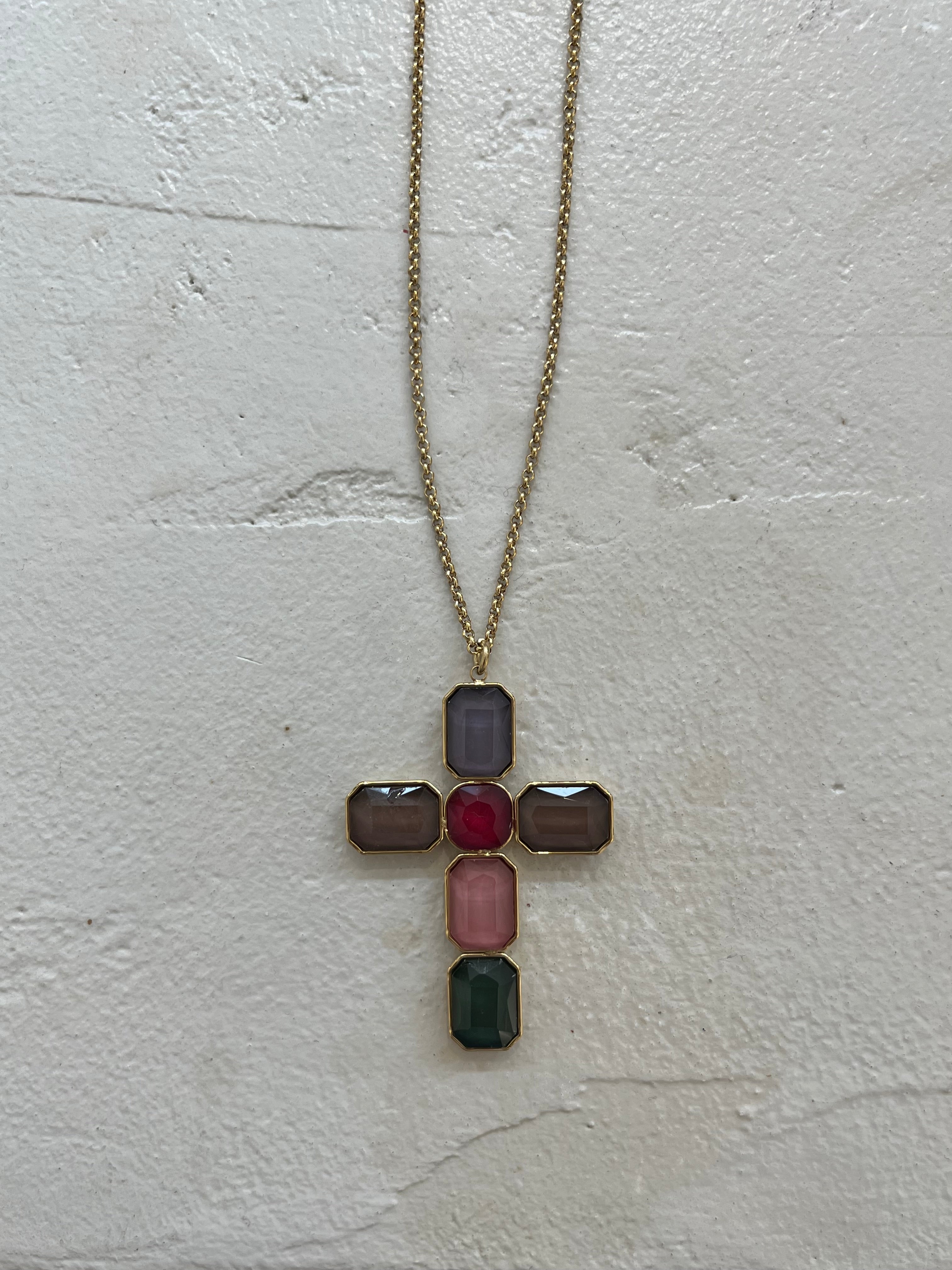 KETTE “COLORED CROSS” small • steel • 42+8cm / 18g
