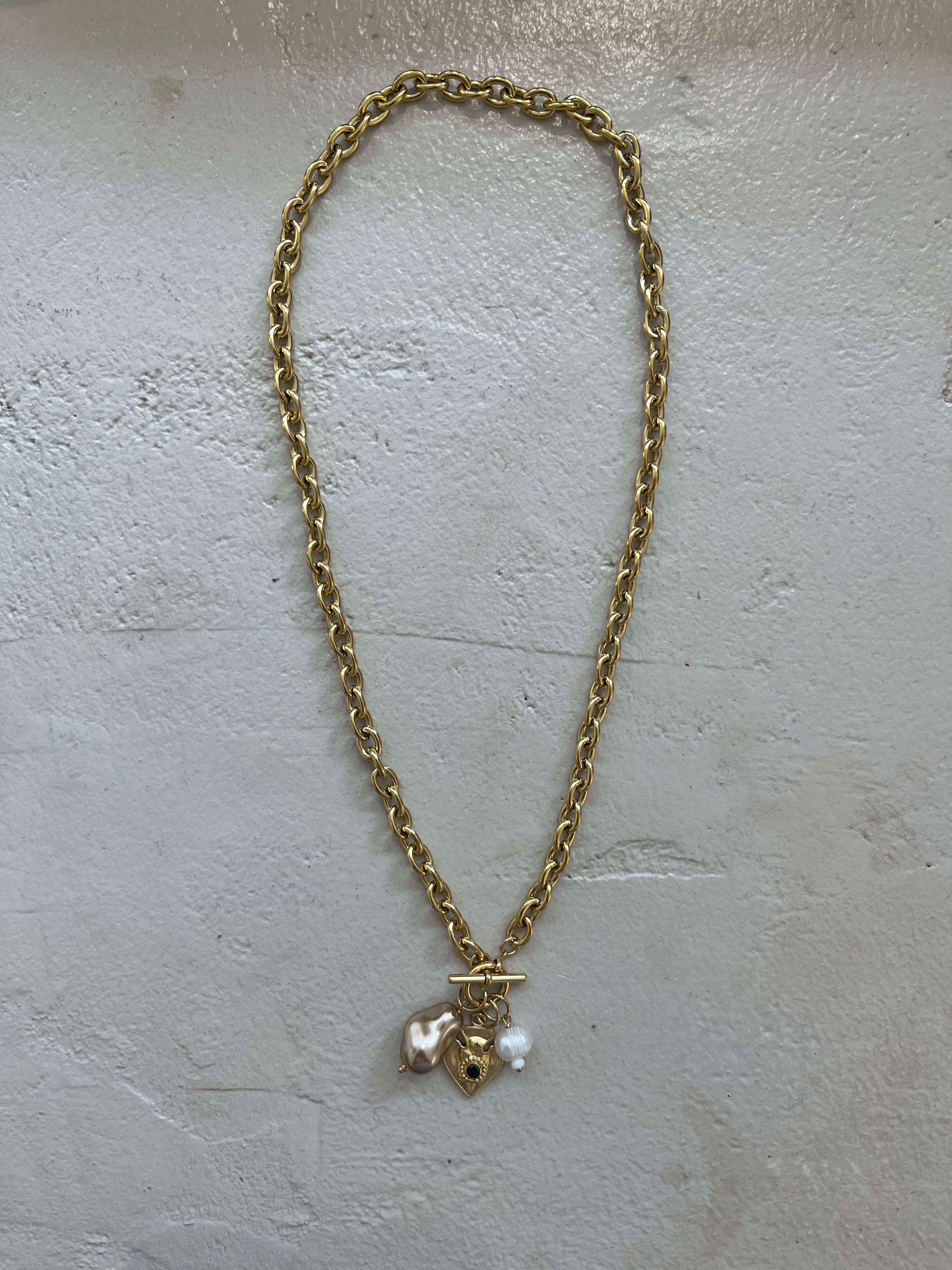 KETTE “HEART&PEARL” • steel • 43,5cm / 17,3g