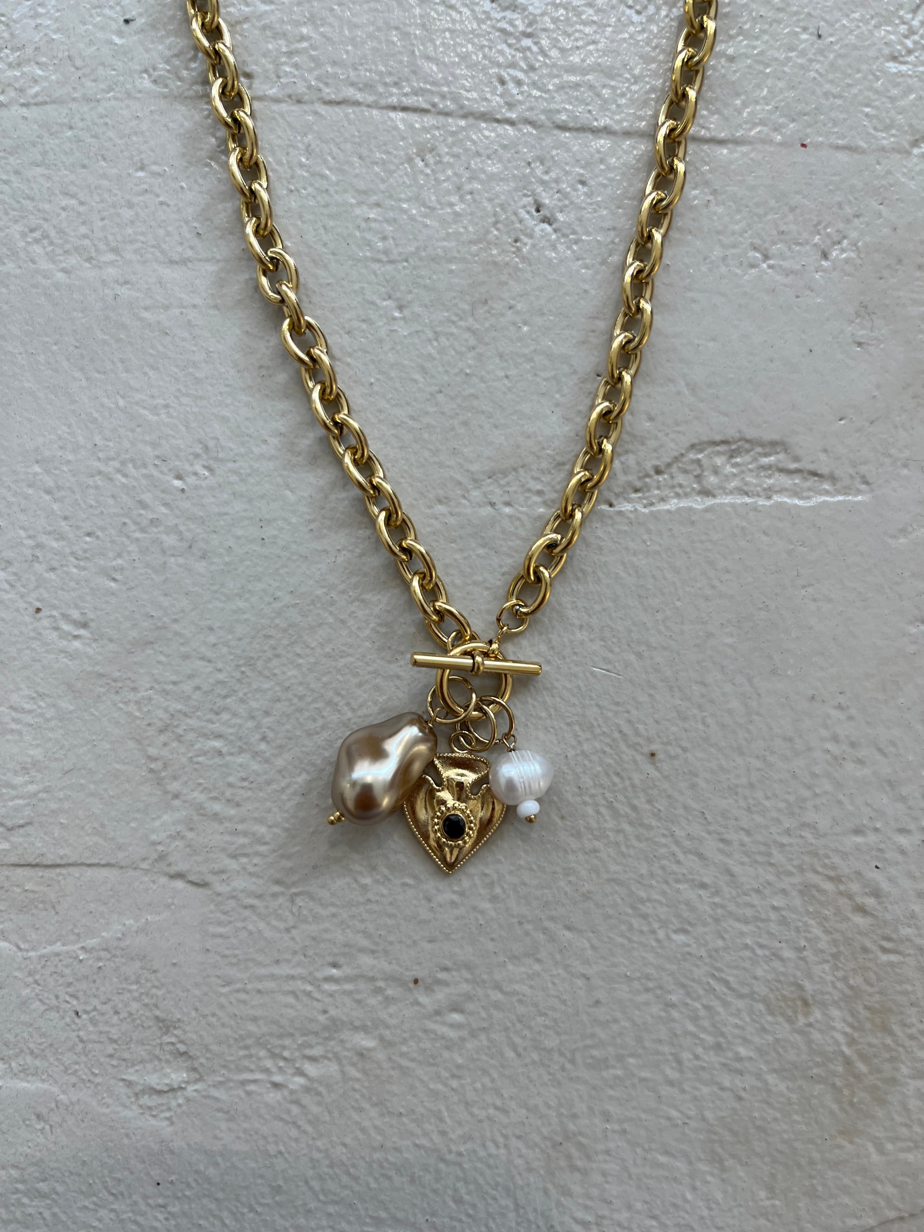KETTE “HEART&PEARL” • steel • 43,5cm / 17,3g