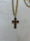 KETTE “BROWN CROSS” big • steel/glass • 75+10cm / 17g (Kopie) (Kopie)