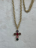 KETTE “COLORED CROSS” big • steel/glass • 75+10cm / 17g (Kopie)