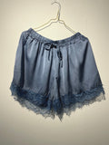 SILKY LACE SHORTS “BLUE“ • 80% Viscose ; 20% Silk