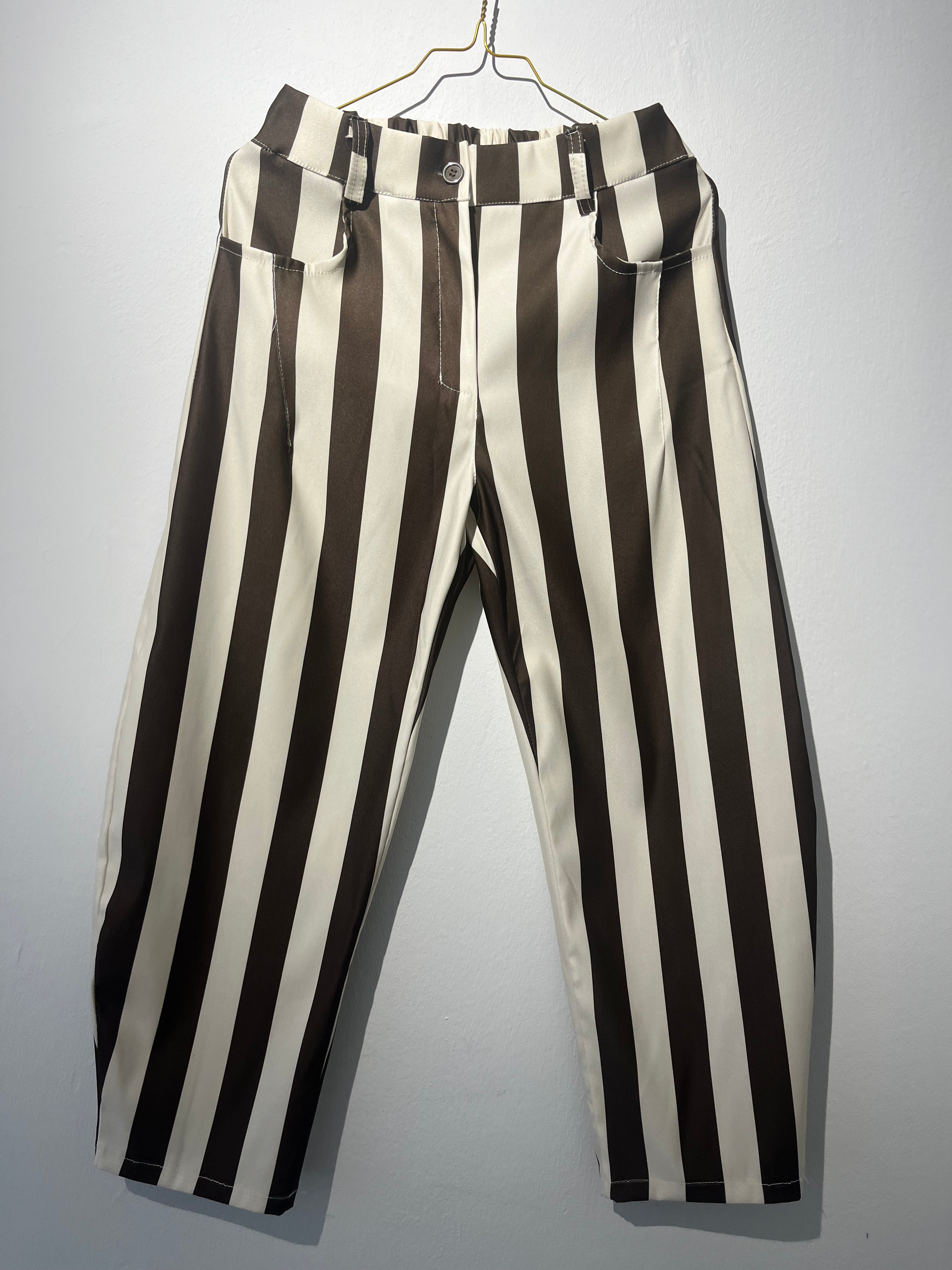 BARREL PANTS “SILKY STRIPES“ • 90% Poly , 10% Elasthane